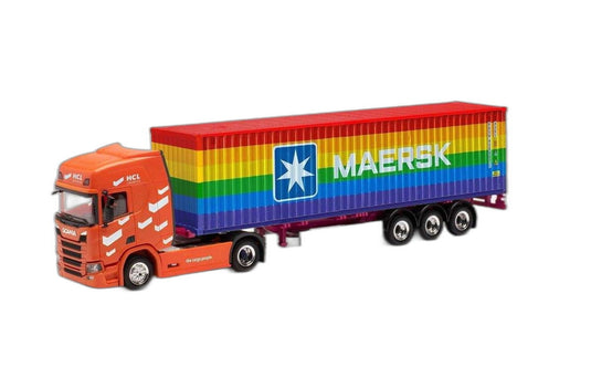 HCL Logistics Scania CR20HD コンテナ/ Herpa 1/87 模型 ミニカー