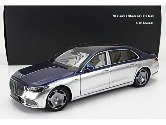 MERCEDES BENZ SCLASS S600 V12 BITURBO MAYBACH 2021 NAUTICAL BLUE SILVER/ALMOST-REAL 1/18ミニカー