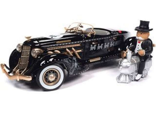 1935 オーバーン 851 スピードスター モノポリー ブラック マットゴールド/ AutoWorld 1/18 ミニカー