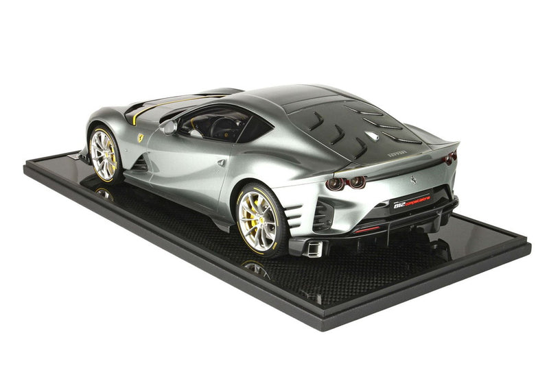 ギャラリービューアに画像をロードする, 【予約】Ferrari 812 Competizione 2021 コーバーングレー スペアキーケース クオイオスケドーニ付属/ BBR 1/12 48台限定ミニカー