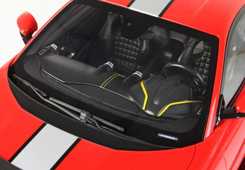 ギャラリービューアに画像をロードする, 【予約】Ferrari 812 Competizione シルバーストライプ ロッソコルサ322/ BBR 1/12 150台限定ミニカー