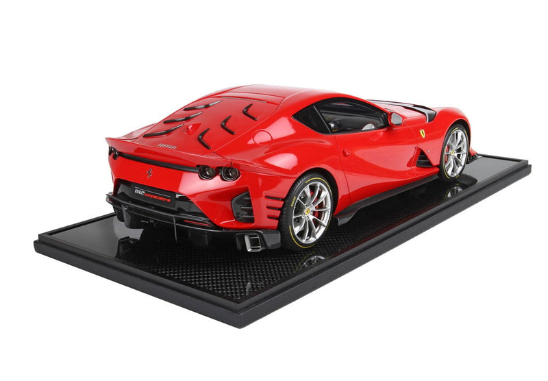 ギャラリービューアに画像をロードする, 【予約】Ferrari 812 Competizione シルバーディテール ロッソコルサ322/ BBR 1/12 100台限定ミニカー
