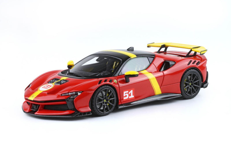 ギャラリービューアに画像をロードする, 【予約】Ferrari SF90XX Stradale レッド&イエロー ルマン 499P レースナンバー51/ BBR 1/12 20台限定ミニカー