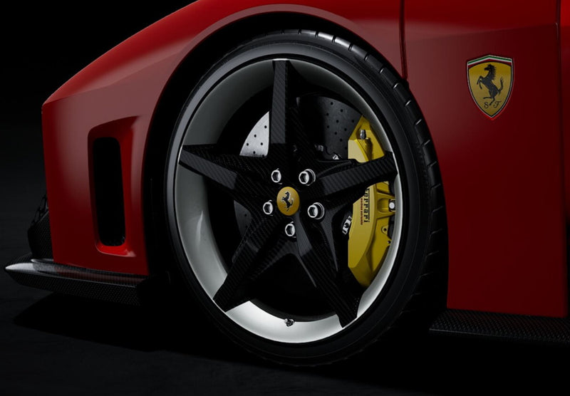 ギャラリービューアに画像をロードする, 【予約】Ferrari F80 カーボンオプション ロッソコルサホイール カーボンシルバー/ BBR 1/12 ミニカー