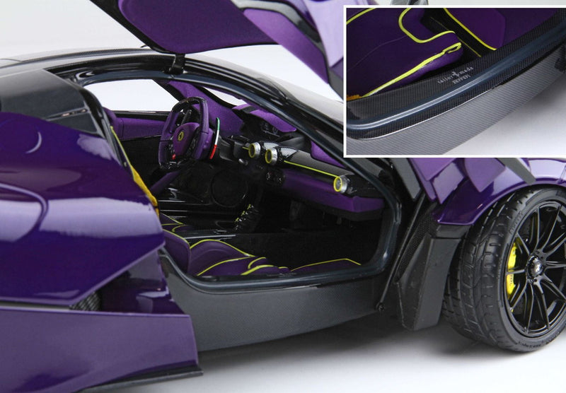 ギャラリービューアに画像をロードする, 【予約】Ferrari LaFerrari 2012 オープンダイキャスト スペシャルパック パープルドバイ ヴィオラヴィオ テーラーメイド/ BBR 1/18 300台限定ミニカー