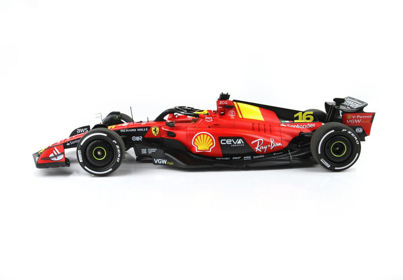 ギャラリービューアに画像をロードする, FERRARI F1 SF 23 TEAM SCUDERIA FERRARI N 16 4th MONZA ITALY GP 2023 CHARLES LECLERC RED BLACK YELLOW/BBR 1/18ミニカー