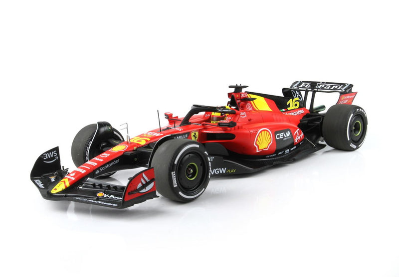 ギャラリービューアに画像をロードする, FERRARI F1 SF 23 TEAM SCUDERIA FERRARI N 16 4th MONZA ITALY GP 2023 CHARLES LECLERC RED BLACK YELLOW/BBR 1/18ミニカー