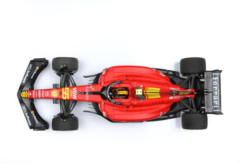 ギャラリービューアに画像をロードする, FERRARI F1 SF 23 TEAM SCUDERIA FERRARI N 55 POLE POSITION 3rd MONZA ITALY GP 2023 CARLOS SAINZ RED BLACK YELLOW/BBR 1/18ミニカー