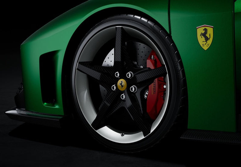 ギャラリービューアに画像をロードする, 【予約】2026年発売予定Ferrari F80 カーボンオプション 24号車 グリーンジュエル バイカラーホイール カーボン&シルバー/ BBR 1/43 ミニカー
