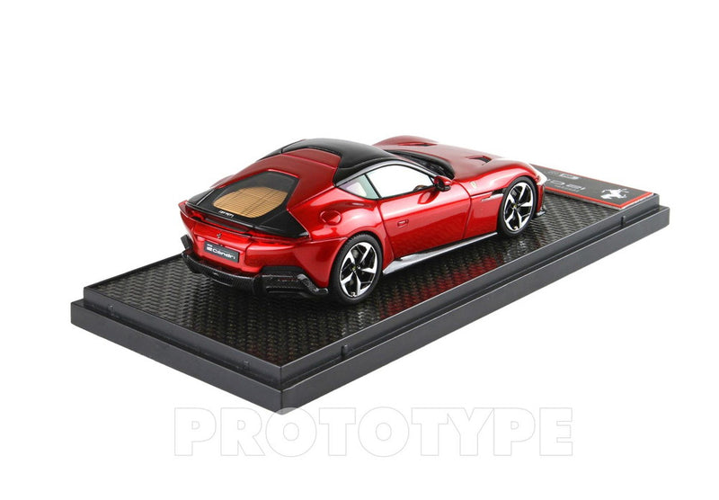 ギャラリービューアに画像をロードする, FERRARI 12チリンドリ パノラミックルーフ 2024 ロッソフオコ レッドメタリック/ブラック 48台限定/ BBR 1/43 ミニカー