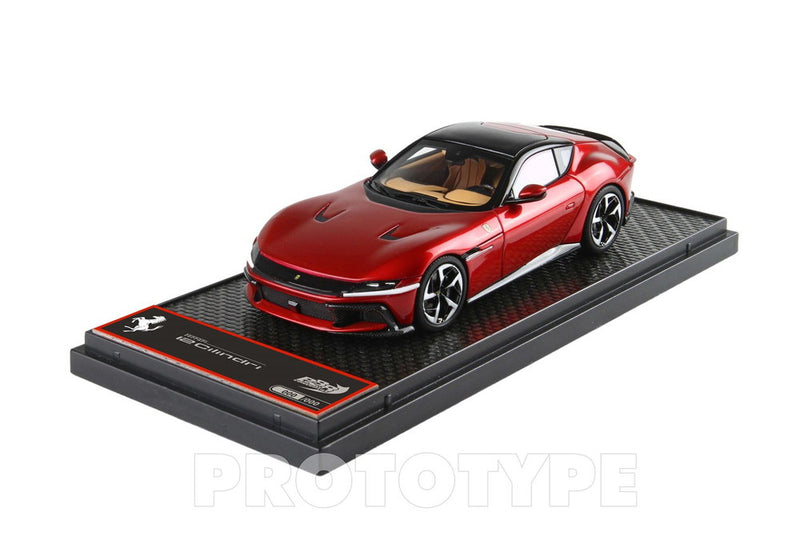 ギャラリービューアに画像をロードする, FERRARI 12チリンドリ パノラミックルーフ 2024 ロッソフオコ レッドメタリック/ブラック 48台限定/ BBR 1/43 ミニカー