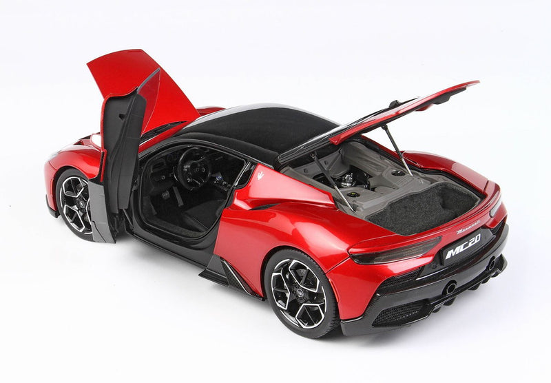 ギャラリービューアに画像をロードする, 【予約】Maserati MC20 フルオープンダイキャスト レッドヴィンチェンテ ブラックルーフ/ BBR 1/18 ミニカー