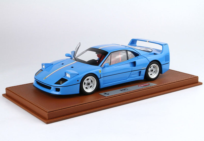 ギャラリービューアに画像をロードする, 【予約】Ferrariフェラーリ F40 Light Blue italian flag stripe silver rims BBR Kyosho 限定78台 / BBR 1/18 ミニカー