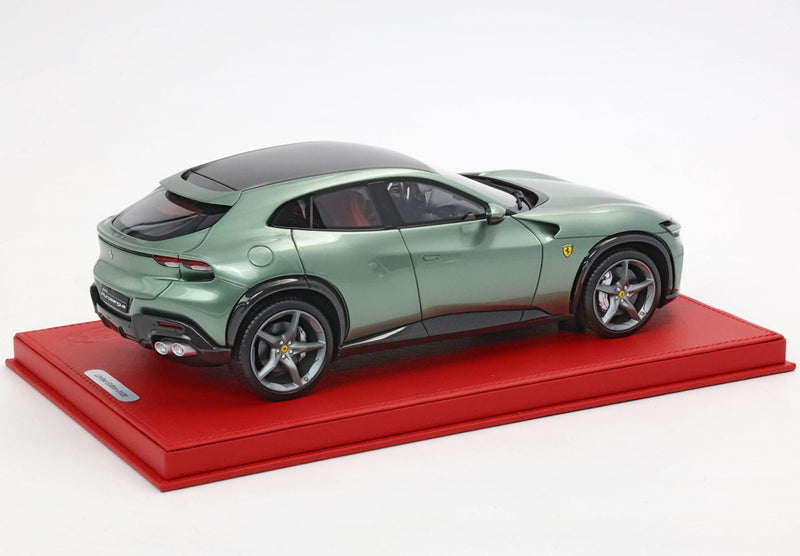 ギャラリービューアに画像をロードする, 【予約】Ferrari Purosangue ピエロラルディフェラーリ ドラグリーン カーボンルーフ ジェニュインレザーベース/ BBR 1/18 20台限定ミニカー