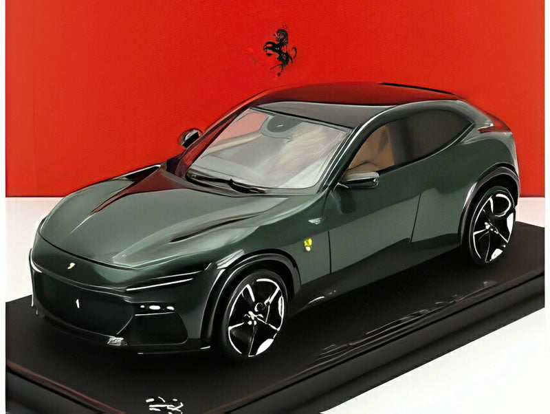 ギャラリービューアに画像をロードする, Ferrari Purosangue パノラミックルーフ グリーンツェルトベク/ BBR 1/18 20台限定ミニカー