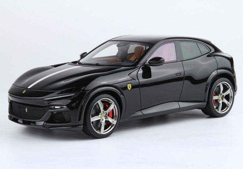 ギャラリービューアに画像をロードする, 【予約】Ferrari Purosangue パノラミックルーフ ネロプロサングエ イタリアンフラッグ レッドベース/ BBR 1/18 12台限定ミニカー