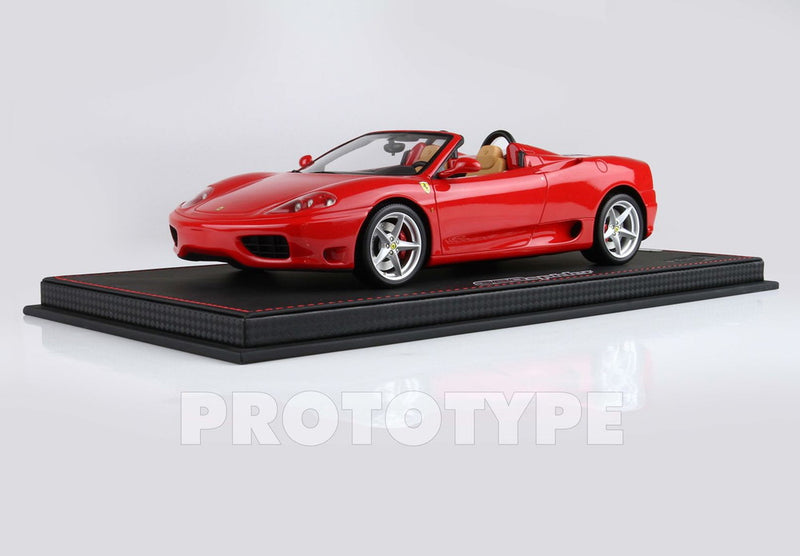 ギャラリービューアに画像をロードする, 【予約】Ferrari 360 Modena Spider オートマチックギア ロッソコルサ ベージュ チャレンジバックグリッド/ BBR 1/18 36台限定ミニカー