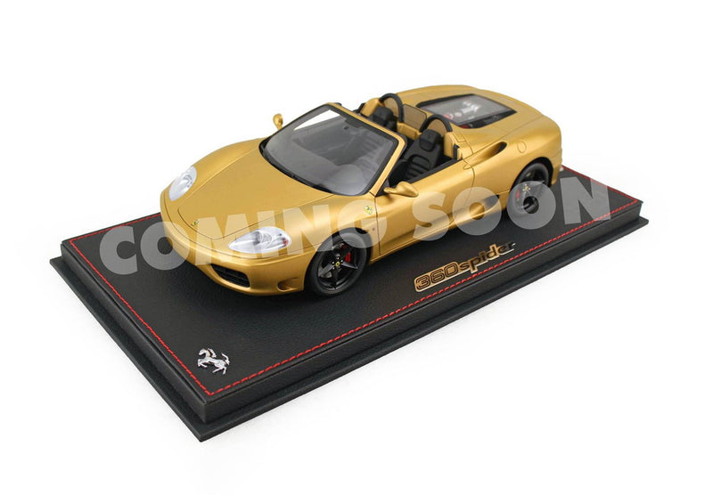 ギャラリービューアに画像をロードする, 【予約】2026年発売予定Ferrari 360 Modena Spider マットゴールド ブラック チャレンジバックグリッド/ BBR 1/18 ミニカー