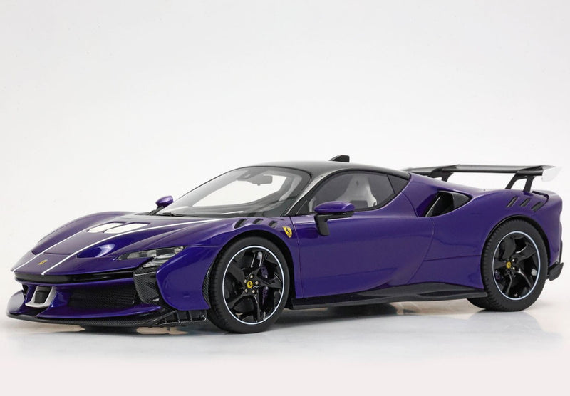 ギャラリービューアに画像をロードする, Ferrari SF90 XX Stradale バイオレット21 ブラックルーフ/ BBR 1/18 24台限定ミニカー