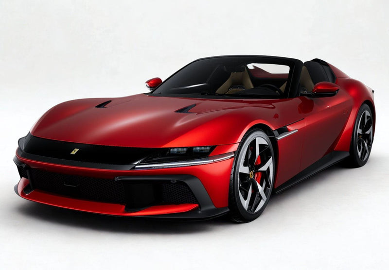 ギャラリービューアに画像をロードする, 【予約】Ferrariフェラーリ 12Cilindri Spider Rosso Fuoco gloss black silver wheels / BBR 1/18 ミニカー