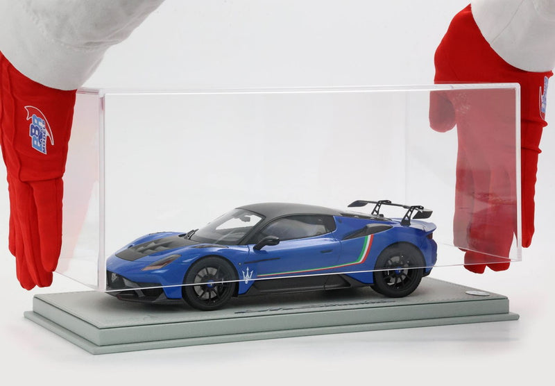 ギャラリービューアに画像をロードする, 【予約】2026年発売予定Maserati GT2 Stradale ブルーインフィニート イタリアンストライプ/ BBR 1/18 ミニカー