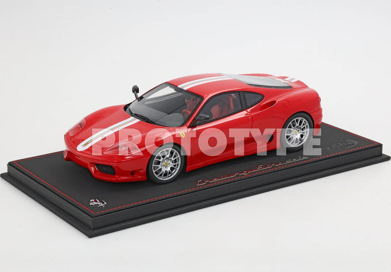 ギャラリービューアに画像をロードする, 【予約】Ferrariフェラーリ 360 Challenge Stradale Rosso Corsa with italian stripe / BBR 1/18 ミニカー