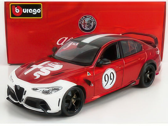 ALFA ROMEO GIULIA GTAm N 99 RACING 2020 ALFA RED WHITE/BBurago 1/18ミニカー