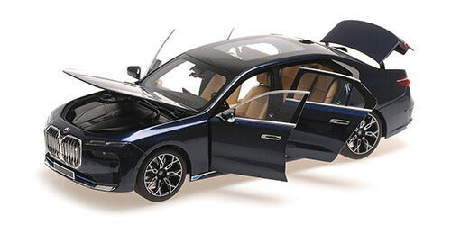 ギャラリービューアに画像をロードする, BMW 7シリーズ i7 (G70 BEV) 2023 ブルーメタリックミニカー/ MINICHAMPS1/18