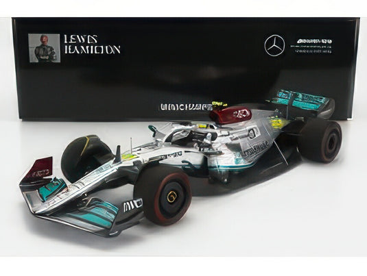MERCEDES GP F1 W13E TEAM MERCEDESAMG PETRONAS F1 N 44 SPAIN GP 2022 LEWIS HAMILTON SILVER GREEN/MINICHAMPS 1/18ミニカー
