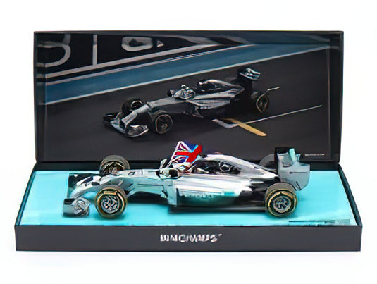 【予約】7月以降発売予定MERCEDES GP  F1 W05 AMG PETRONAS N 44 WORLD CHAMPION WINNER ABU DHABI GP WITH FLAG 2014 LEWIS HAMILTON  SILVER GREEN/ミニチャンプス 1/18ミニカー