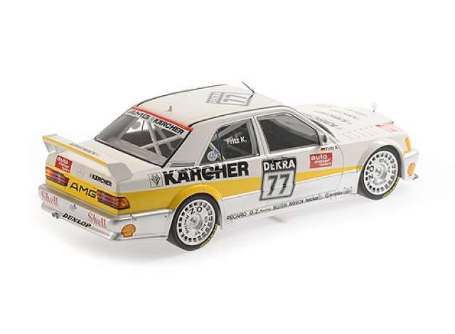 ギャラリービューアに画像をロードする, 1990 Mercedes Benz 190E 2.5 16 EVO 1 Team AMG- Mercedes #77 Fritz Kreutzpointner DTM, white/yellow/MINICHAMPS 1/18ミニカー