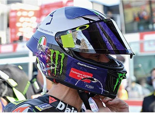 2020 AGV ヘルメット バレンティーノ・ロッシ MotoGP ミサノ レース1 ホワイトブルー/MINICHAMPS 1/8ミニカー