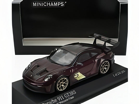 ポルシェ 911 992 GT3 RS N 5 クーペ 2024 - ゴールドホイール - パープル/ MINICHAMPS 1/43 ミニカー