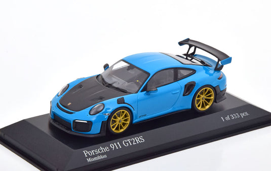 ポルシェ 911 (991/2) GT2 RS 2018 ブルー/カーボン 333台限定/ MINICHAMPS 1/43 ミニカー