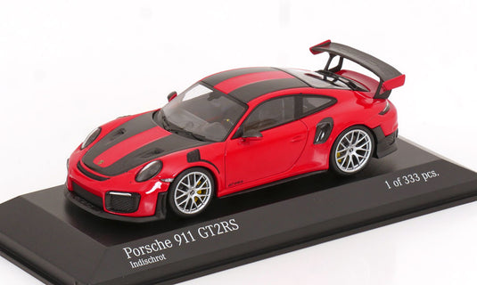 ポルシェ 911 (991/2) GT2 RS シルバーリム 2018 レッド 333台限定/ MINICHAMPS 1/43 ミニカー