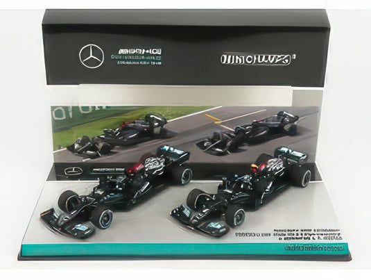 MERCEDES GP F1 SET 2X W12 MERCEDES M12 EQ POWER 2021 LEWIS HAMILTON/MINICHAMPS 1/43ミニカー