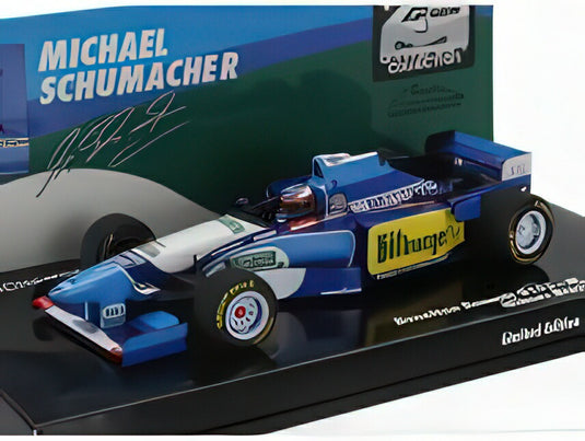 BENETTON F1 B195 TEAM MILD SEVEN RENAULT N 1 WORLD CHAMPION WINNER BRAZILIAN GP 1995 MICHAEL SCHUMACHER BLUE YELLOW/MINICHAMPS 1/43ミニカー