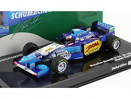 ベネトン - F1 B195 チーム マイルド セブン ルノー N 1 ワールド チャンピオン 優勝 フランスGP 1995 ミハエル シューマッハー - ブルー イエロー/ MINICHAMPS 1/43 ミニカー