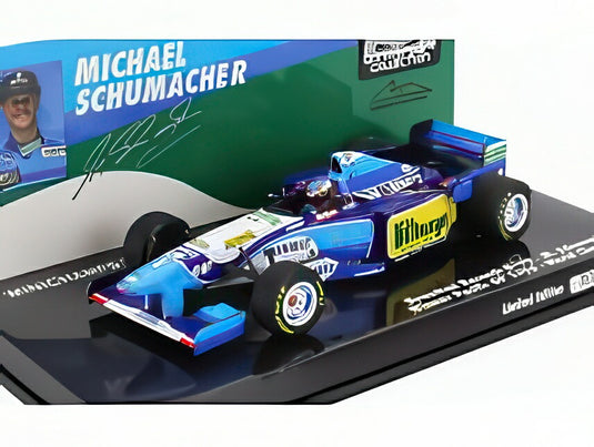 BENETTON F1 B195 チーム マイルドセブン RENAULT ナンバー1 ワールドチャンピオン 1995年パシフィックGP優勝 ミハエル シューマッハ ブルー イエロー/ MINICHAMPS 1/43 ミニカー