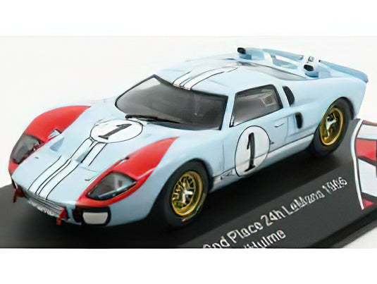 FORD USA GT40 MKII 7.0L V8 TEAM SHELBY AMERICAN INC. N 1 2nd (BUT REALLY WINNER) 24h LE MANS 1966 K.MILES D.HULME LIGHT BLUE/CMR 1/43ミニカー