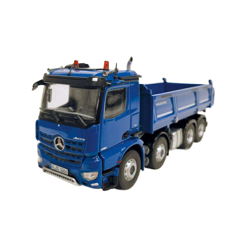 ギャラリービューアに画像をロードする, Mercedes Benz Arocs 8x4 Meiller tipper blue ダンプ / NZG 1/50 建設機械模型 工事車両