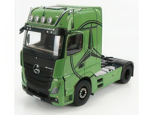 MERCEDES BENZ ACTROS 2 1863 GIGASPACE 4x2 MIRRORCAM TRACTOR TRUCK 2 ASSI 2018 OLIVE GREEN トラック / NZG 1/18 建設機械模型 工事車両