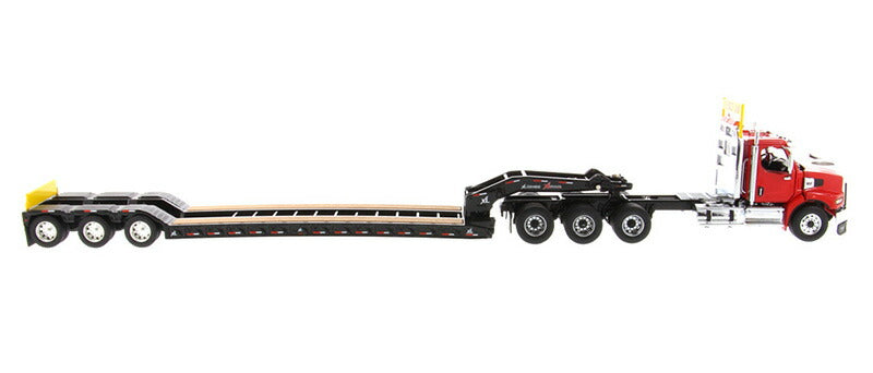 ギャラリービューアに画像をロードする, Western Star 49X SB 3軸トラクター (レッド) & XL 120 HDG ドロップデッキトレーラー 掘削機 / Diecast Masters 1/50 建設機械模型 工事車両
