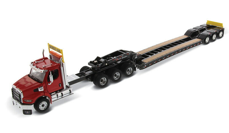 ギャラリービューアに画像をロードする, Western Star 49X SB 3軸トラクター (レッド) & XL 120 HDG ドロップデッキトレーラー 掘削機 / Diecast Masters 1/50 建設機械模型 工事車両