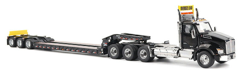 ギャラリービューアに画像をロードする, Kenworth T880 SBFA デイキャブ 3軸トラクター (ブラック) & Trail King TK120 HDG ローボーイトレーラー 掘削機 / Diecast Masters 1/50 建設機械模型 工事車両