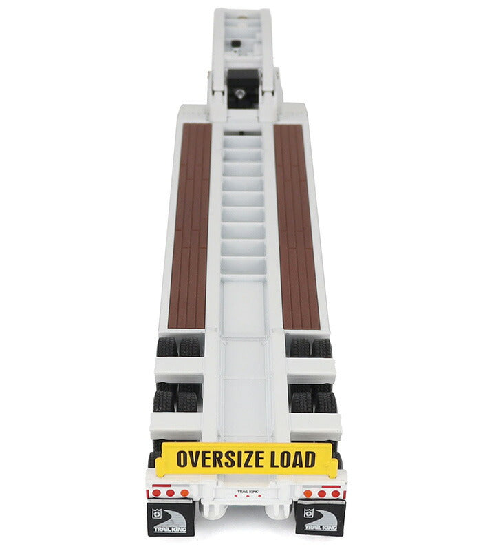 ギャラリービューアに画像をロードする, Trail King TK120 油圧式 デタッチャブル グースネック ローボーイ トレーラー ホワイト レギュラーバージョン / Diecast Masters 1/50 建設機械模型 工事車両