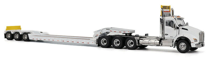 ギャラリービューアに画像をロードする, Kenworth T880 SBFA デイキャブ 3軸トラクター (ホワイト) & Trail King TK120 HDG ローボーイトレーラー トラクタ / Diecast Masters 1/50 建設機械模型 工事車両