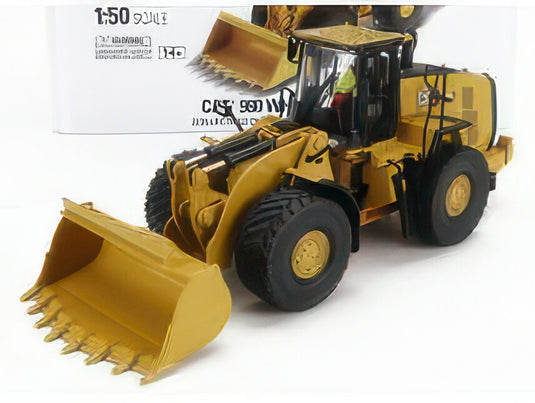 CATERPILLAR CAT980 RUSPA GOMMATA SCRAPER TRACTOR WHEEL LOADER YELLOW BLACK ホイールローダ / Diecast Masters 1/50 建設機械模型 工事車両