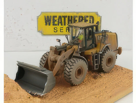CATERPILLAR CAT966M RUSPA GOMMATA SCRAPER TRACTOR WEATHERED MEDIUM WHEEL LOADER YELLOW BLACK ホイールローダ / Diecast Masters 1/50 建設機械模型 工事車両