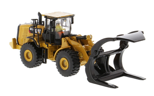 Caterpillar 972M ホイールローダー (ログフォーク付き) - ハイラインシリーズ 掘削機 / Diecast Masters 1/87 建設機械模型 工事車両